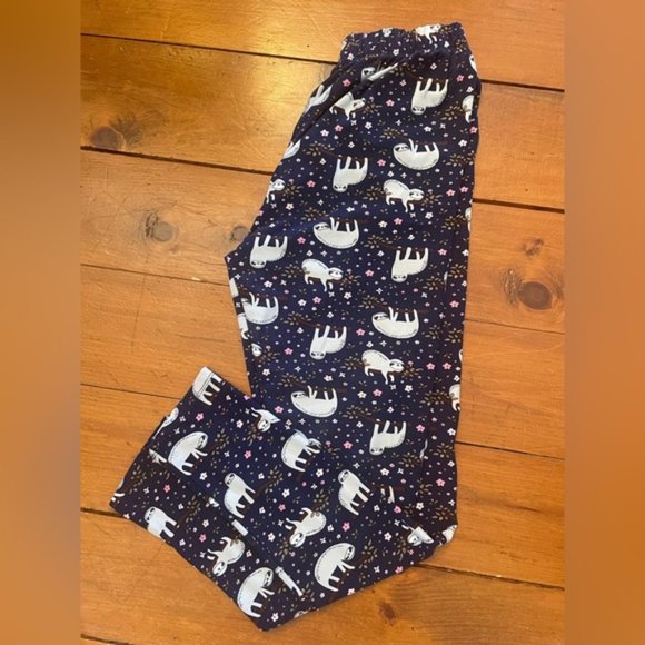 Navy Blue Sloths Tights Leggings - Picture 2 of 9